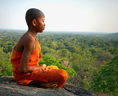 Monk meditating